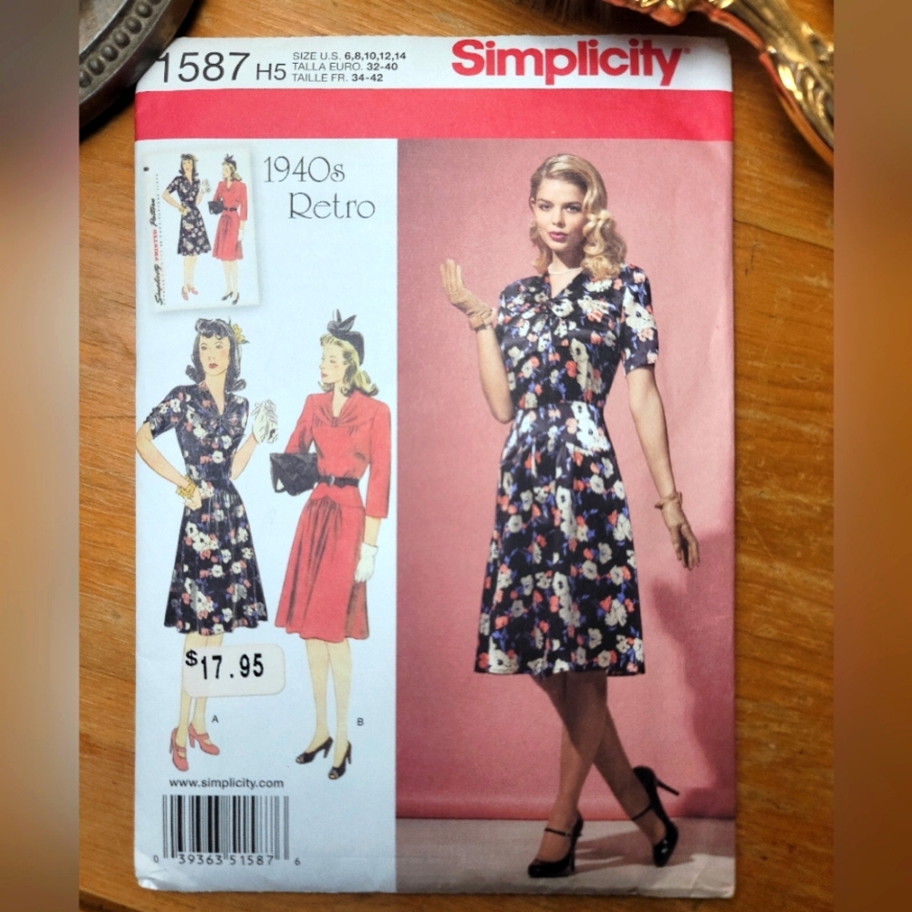 Simplicity 1587 Pattern 1940s Retro